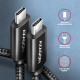 Axagon BUCM2-CM20AB Ladekabel USB-C zu USB-C 2.0, 2 m, PD 240 W 5 A, ALU - Schwarz - 2 Meter langes USB-C zu USB-C Kabel - Daten- und Ladefähig USB cable USB 2.0 USB C Black Axagon BUCM2-CM20AB Ladekabel USB-C zu USB-C 2.0, 2 m, PD 240 W 5 A, ALU - Schwarz - 2 Meter langes USB-C zu USB-C Kabel - Daten- und Ladefähig USB cable USB 2.0 USB C Black