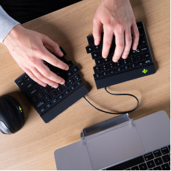 Ergonomic keyboard R-Go Split Break with break software, ergonomic split keyboard, QWERTY (US), Bluetooth, black