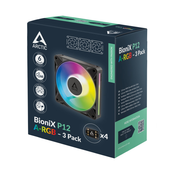 CASE FAN 120MM BIONIX P12 ARGB/3-PACK ACFAN00337A ARCTIC
