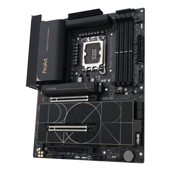 Mainboard|ASUS|Intel Z890|LGA1851|ATX|Memory DDR5|Memory slots 4|1xPCI-Express 4.0 16x|2xPCI-Express 5.0 16x|5xM.2|1xHDMI|1xDisplayPort|1xAudio-In|1xAudio-Out|1xUSB 2.0|6xUSB 3.2|3xUSB-C w/Thunderbolt|1xRJ45|PROARTZ890-CREATORWIFI Mainboard|ASUS|Intel Z890|LGA1851|ATX|Memory DDR5|Memory slots 4|1xPCI-Express 4.0 16x|2xPCI-Express 5.0 16x|5xM.2|1xHDMI|1xDisplayPort|1xAudio-In|1xAudio-Out|1xUSB 2.0|6xUSB 3.2|3xUSB-C w/Thunderbolt|1xRJ45|PROARTZ890-CREATORWIFI