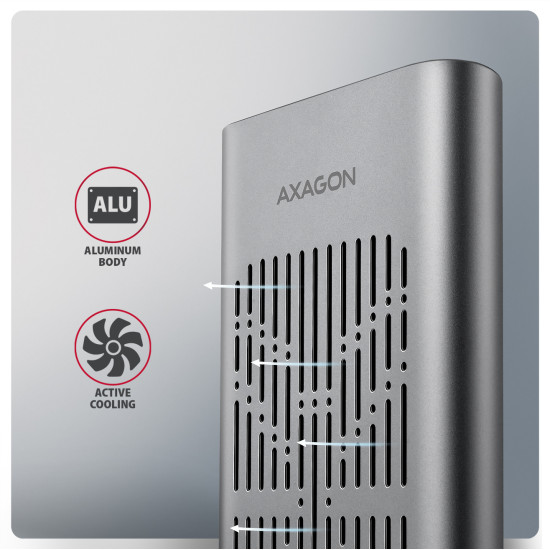 AXAGON EEM2-20GD USB-C 20Gbps Dual M.2 NVMe SSD CLONE MASTER Enclosure