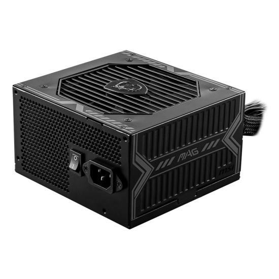 MSI MAG A650BN UK PSU '650W, 80 Plus Bronze certified, 12V Single-Rail, DC-to-DC Circuit, 120mm Fan, Non-Modular, Sleeved Cables, ATX Power Supply Unit, UK Powercord, Black' MSI MAG A650BN UK PSU '650W, 80 Plus Bronze certified, 12V Single-Rail, DC-to-DC Circuit, 120mm Fan, Non-Modular, Sleeved Cables, ATX Power Supply Unit, UK Powercord, Black'