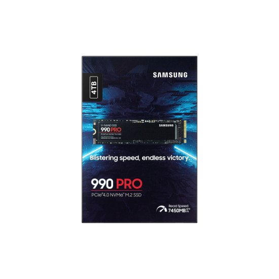 SSD|SAMSUNG|990 PRO|4TB|M.2|PCIe Gen4|NVMe|TLC|Write speed 6900 MBytes/sec|Read speed 7450 MBytes/sec|2.3mm|TBW 2400 TB|MTBF 1500000 hours|MZ-V9P4T0BW SSD|SAMSUNG|990 PRO|4TB|M.2|PCIe Gen4|NVMe|TLC|Write speed 6900 MBytes/sec|Read speed 7450 MBytes/sec|2.3mm|TBW 2400 TB|MTBF 1500000 hours|MZ-V9P4T0BW