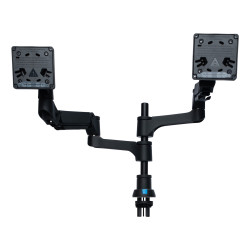 Monitor arm R-Go Caparo Dual, for two monitors, adjustable with gas spring, 3-9 kg load capacity, 100% circular, black
