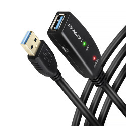 Axagon Active extension USB 3.2 Gen 1 A-M > A-F cable, 5 m long. Power supply option.