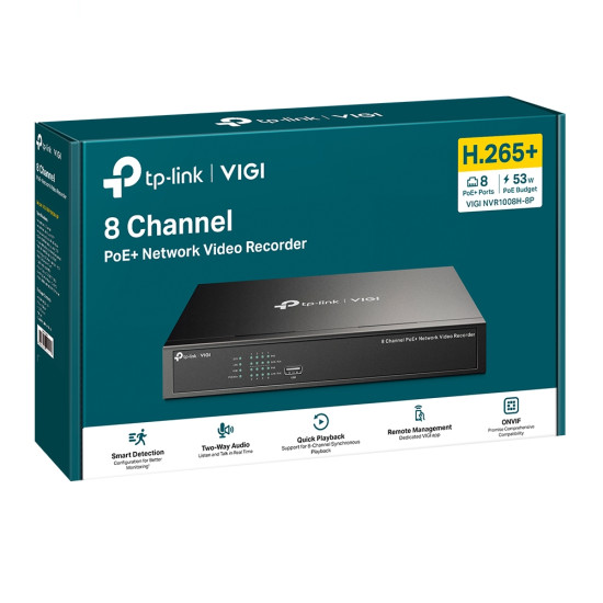 TP-Link VIGI NVR1008H-8P Black TP-Link VIGI NVR1008H-8P Black