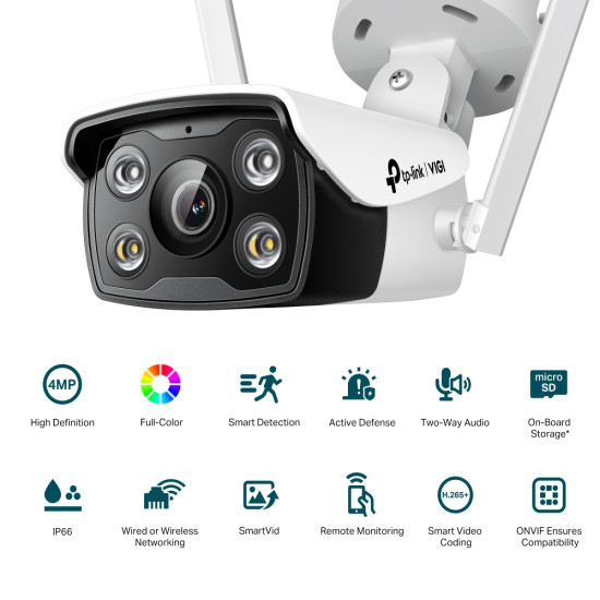 VIGI 4MP Outdoor Full-Color Wi-Fi Bullet Network Camera VIGI 4MP Outdoor Full-Color Wi-Fi Bullet Network Camera