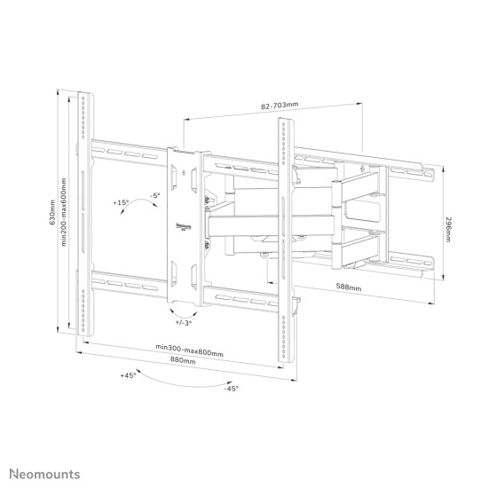 Neomounts WL40S-950BL18 Heavy duty wall mount 55-110" - full motion Neomounts WL40S-950BL18 Heavy duty wall mount 55-110" - full motion