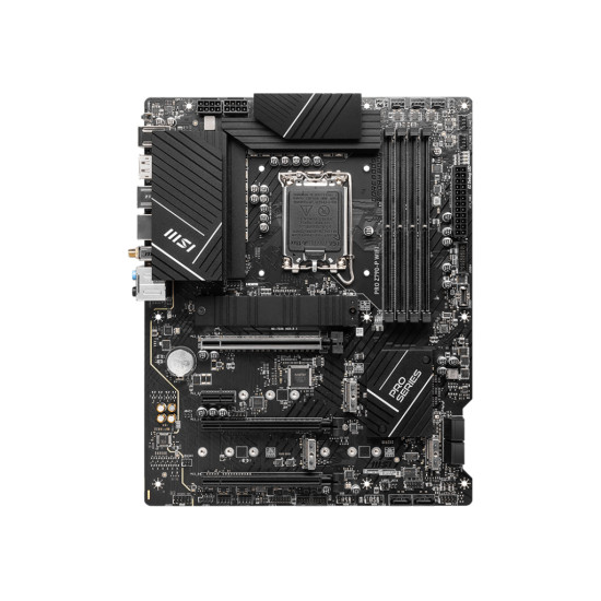 Mainboard|MSI|Intel Z790|LGA1700|ATX|Memory DDR5|Memory slots 4|1xPCI-Express 1x|3xPCI-Express 16x|4xM.2|1xHDMI|1xDisplayPort|4xUSB 2.0|3xUSB 3.2|1xUSB-C|1xPS/2|6xAudio port|PROZ790-PWIFI Mainboard|MSI|Intel Z790|LGA1700|ATX|Memory DDR5|Memory slots 4|1xPCI-Express 1x|3xPCI-Express 16x|4xM.2|1xHDMI|1xDisplayPort|4xUSB 2.0|3xUSB 3.2|1xUSB-C|1xPS/2|6xAudio port|PROZ790-PWIFI