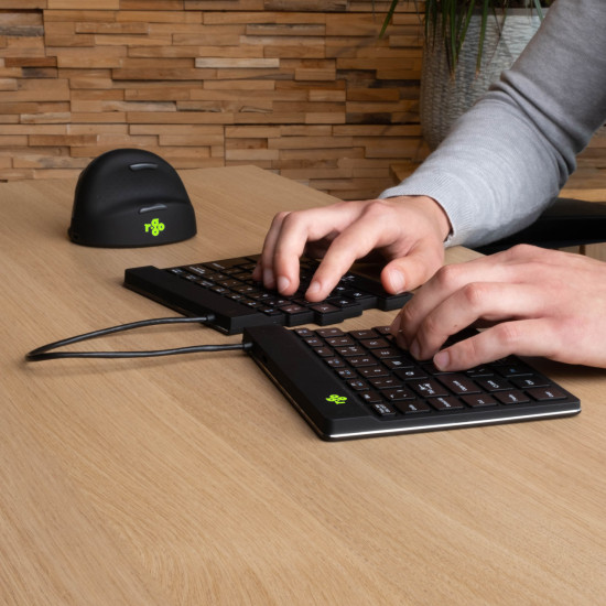 R-Go Tools Ergonomic keyboard R-Go Split Break with break software, ergonomic split keyboard, QWERTY (UK), Bluetooth, black R-Go Tools Ergonomic keyboard R-Go Split Break with break software, ergonomic split keyboard, QWERTY (UK), Bluetooth, black