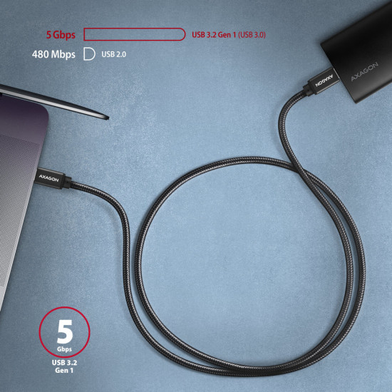 Axagon BUCM3-CM20AB USB cable USB 3.2 Gen 1 (3.1 Gen 1) 2 m USB C Black Axagon BUCM3-CM20AB USB cable USB 3.2 Gen 1 (3.1 Gen 1) 2 m USB C Black