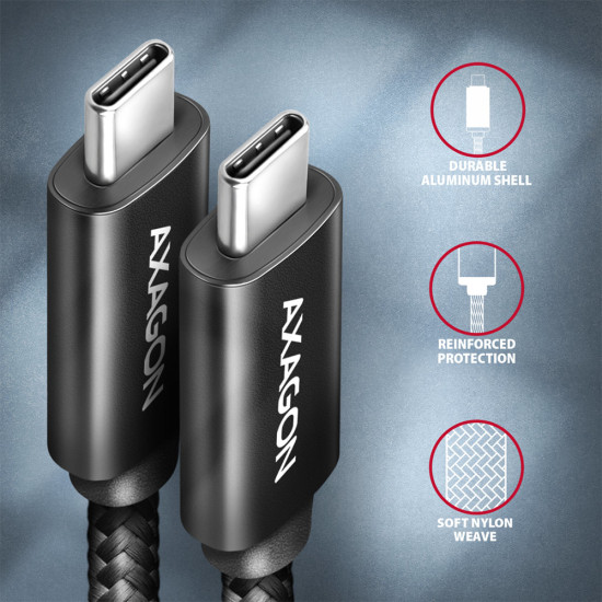 Axagon BUCM432-CM10AB USB cable USB4 Gen 3x2 1 m USB C Black Axagon BUCM432-CM10AB USB cable USB4 Gen 3x2 1 m USB C Black