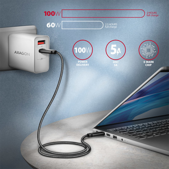 Axagon BUCM432-CM10AB USB cable USB4 Gen 3x2 1 m USB C Black Axagon BUCM432-CM10AB USB cable USB4 Gen 3x2 1 m USB C Black