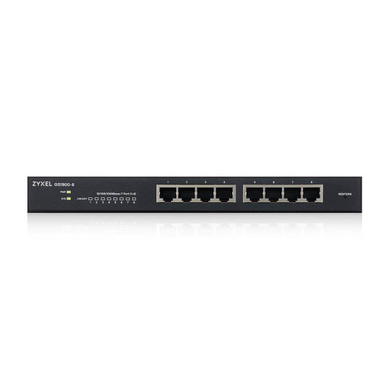 Zyxel GS1900-8 Managed L2 Gigabit Ethernet (10/100/1000) Black Zyxel GS1900-8 Managed L2 Gigabit Ethernet (10/100/1000) Black