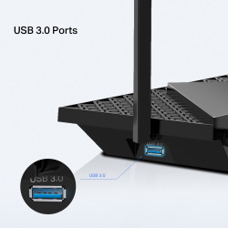 Wireless Router|TP-LINK|Wireless Router|5400 Mbps|Wi-Fi 6|IEEE 802.11a|IEEE 802.11 b/g|IEEE 802.11n|IEEE 802.11ac|IEEE 802.11ax|USB 3.0|3x10/100/1000M|1x2.5GbE|LAN \ WAN ports 1|Number of antennas 6|ARCHERAX72PRO