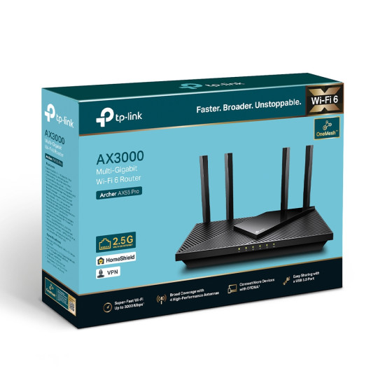 TP-Link Archer AX3000 Multi-Gigabit Wi-Fi 6 Router with 2.5G Port TP-Link Archer AX3000 Multi-Gigabit Wi-Fi 6 Router with 2.5G Port
