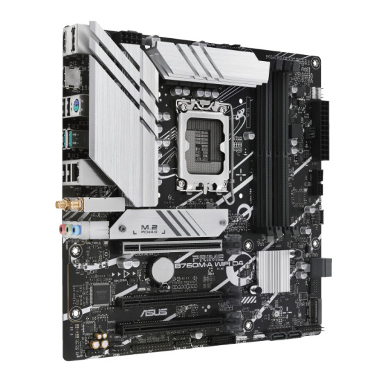 Mainboard|ASUS|Intel B760 Express|LGA1700|Micro-ATX|Memory DDR4|Memory slots 4|3xPCI-Express 4.0 16x|2xM.2|2xHDMI|1xDisplayPort|4xUSB 2.0|2xUSB 3.2|1xPS/2|1xRJ45|3xAudio port|PRIMEB760M-AWIFID4 Mainboard|ASUS|Intel B760 Express|LGA1700|Micro-ATX|Memory DDR4|Memory slots 4|3xPCI-Express 4.0 16x|2xM.2|2xHDMI|1xDisplayPort|4xUSB 2.0|2xUSB 3.2|1xPS/2|1xRJ45|3xAudio port|PRIMEB760M-AWIFID4