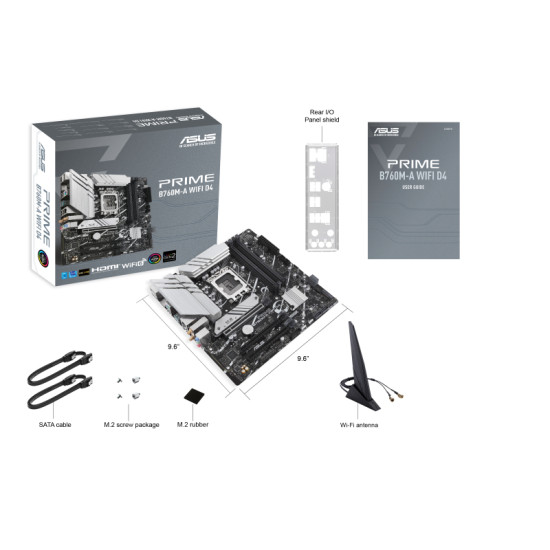 Mainboard|ASUS|Intel B760 Express|LGA1700|Micro-ATX|Memory DDR4|Memory slots 4|3xPCI-Express 4.0 16x|2xM.2|2xHDMI|1xDisplayPort|4xUSB 2.0|2xUSB 3.2|1xPS/2|1xRJ45|3xAudio port|PRIMEB760M-AWIFID4 Mainboard|ASUS|Intel B760 Express|LGA1700|Micro-ATX|Memory DDR4|Memory slots 4|3xPCI-Express 4.0 16x|2xM.2|2xHDMI|1xDisplayPort|4xUSB 2.0|2xUSB 3.2|1xPS/2|1xRJ45|3xAudio port|PRIMEB760M-AWIFID4