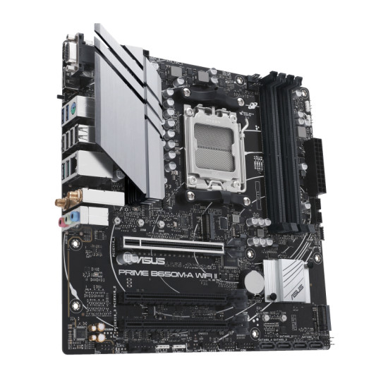 Mainboard|ASUS|AMD B650|Micro-ATX|Memory DDR5|Memory slots 4|3xPCI-Express 4.0 16x|2xM.2|1x15pin D-sub|1xHDMI|1xDisplayPort|4xUSB 2.0|4xUSB 3.2|1xPS/2|1xRJ45|3xAudio port|PRIMEB650M-AWIFIII Mainboard|ASUS|AMD B650|Micro-ATX|Memory DDR5|Memory slots 4|3xPCI-Express 4.0 16x|2xM.2|1x15pin D-sub|1xHDMI|1xDisplayPort|4xUSB 2.0|4xUSB 3.2|1xPS/2|1xRJ45|3xAudio port|PRIMEB650M-AWIFIII