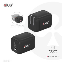 MOBILE CHARGER WALL 3PORT/GAN 65W CAC-1913EU CLUB3D