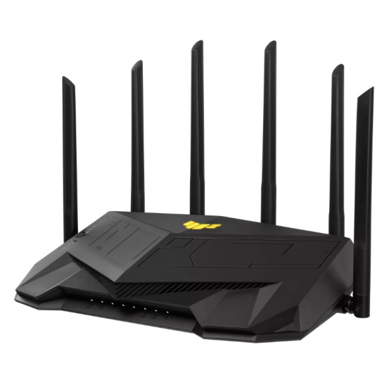 Wireless Router|ASUS|Wireless Router|6000 Mbps|Mesh|Wi-Fi 5|Wi-Fi 6|IEEE 802.11a|IEEE 802.11b|IEEE 802.11g|IEEE 802.11n|USB 3.2|4x10/100/1000M|1x2.5GbE|LAN \ WAN ports 1|Number of antennas 6|TUFGAMINGAX6000 Wireless Router|ASUS|Wireless Router|6000 Mbps|Mesh|Wi-Fi 5|Wi-Fi 6|IEEE 802.11a|IEEE 802.11b|IEEE 802.11g|IEEE 802.11n|USB 3.2|4x10/100/1000M|1x2.5GbE|LAN \ WAN ports 1|Number of antennas 6|TUFGAMINGAX6000