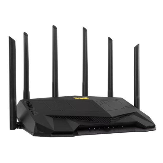 Wireless Router|ASUS|Wireless Router|6000 Mbps|Mesh|Wi-Fi 5|Wi-Fi 6|IEEE 802.11a|IEEE 802.11b|IEEE 802.11g|IEEE 802.11n|USB 3.2|4x10/100/1000M|1x2.5GbE|LAN \ WAN ports 1|Number of antennas 6|TUFGAMINGAX6000 Wireless Router|ASUS|Wireless Router|6000 Mbps|Mesh|Wi-Fi 5|Wi-Fi 6|IEEE 802.11a|IEEE 802.11b|IEEE 802.11g|IEEE 802.11n|USB 3.2|4x10/100/1000M|1x2.5GbE|LAN \ WAN ports 1|Number of antennas 6|TUFGAMINGAX6000