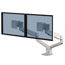 Tallo Dual Monitor Arm Silver