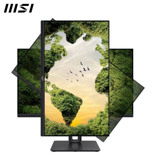 MSI PRO MP245PG 24 Inch Monitor, FHD (1920 x 1080), 100Hz, IPS, 1ms, 1x HDMI 1.4b, 1x DP 1.2a output, 1x D-Sub(VGA), Built-in Speakers, Anti-Glare, Anti-Flicker, Less Blue light, TÜV Certified, VESA, Kensington, 4-way adjustable stand, Black