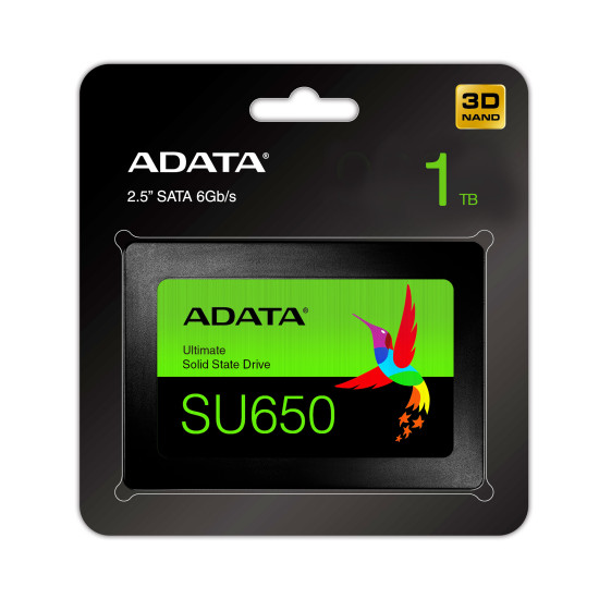 SSD|ADATA|SU650|1TB|SATA 3.0|Write speed 450 MBytes/sec|Read speed 520 MBytes/sec|2,5"|TBW 600 TB|MTBF 2000000 hours|ASU650SS-1TT-R SSD|ADATA|SU650|1TB|SATA 3.0|Write speed 450 MBytes/sec|Read speed 520 MBytes/sec|2,5"|TBW 600 TB|MTBF 2000000 hours|ASU650SS-1TT-R