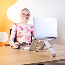 Laptop and tablet stand R-Go Treepod, ergonomic and modular, adjustable, biobased