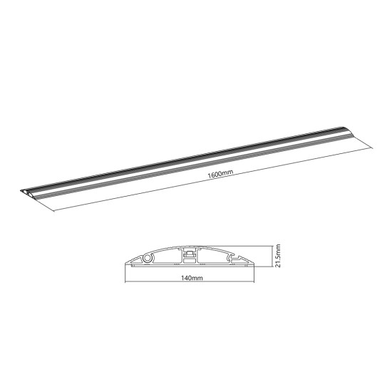 M Cable Cover Floor Black - 139mm W - 1600mm L