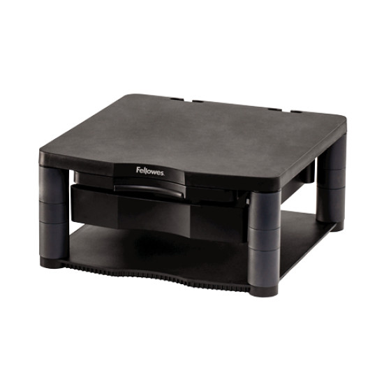 Fellowes Computer Monitor Stand with 3 Height Adjustments - Premium Monitor Riser Plus with Cable Management - Ergonomic Adjustable Monitor Stand for Computers - Max Weight 36KG/Max Size 21" - Graphite Fellowes Computer Monitor Stand with 3 Height Adjustments - Premium Monitor Riser Plus with Cable Management - Ergonomic Adjustable Monitor Stand for Computers - Max Weight 36KG/Max Size 21" - Graphite