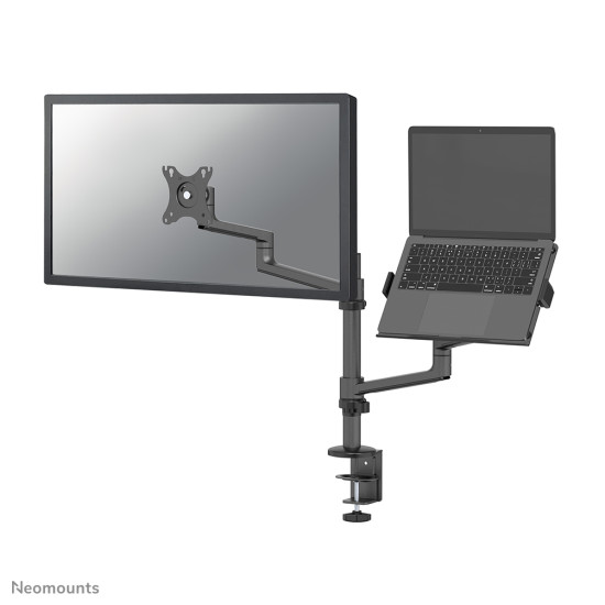 Neomounts DS20-425BL2 Monitor arm with laptop holder 17-27" - space saving Neomounts DS20-425BL2 Monitor arm with laptop holder 17-27" - space saving