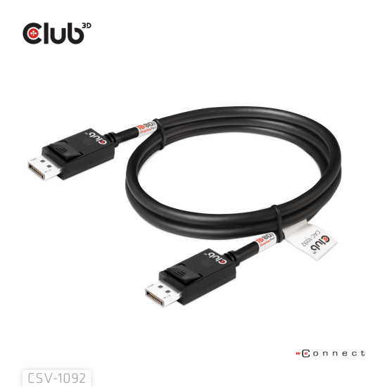 DisplayPort™ 2.1 Bi-Directional VESA DP80 Certified Cable 4K240Hz, 8K60Hz or 10K60Hz M/M 1.6m/5.25ft DisplayPort™ 2.1 Bi-Directional VESA DP80 Certified Cable 4K240Hz, 8K60Hz or 10K60Hz M/M 1.6m/5.25ft
