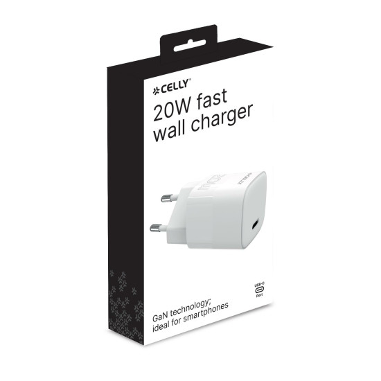 Celly TC1USBC20WEVOWH mobile device charger Smartphone White AC Fast charging Indoor Celly TC1USBC20WEVOWH mobile device charger Smartphone White AC Fast charging Indoor