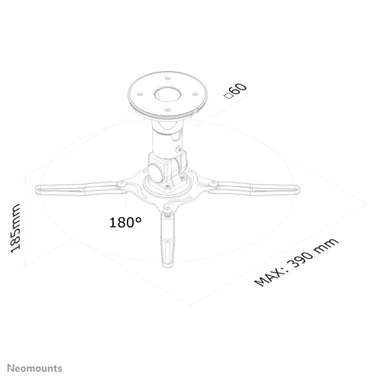 Neomounts BEAMER-C50 Beamer ceiling mount - h 18,5 cm - full motion Neomounts BEAMER-C50 Beamer ceiling mount - h 18,5 cm - full motion