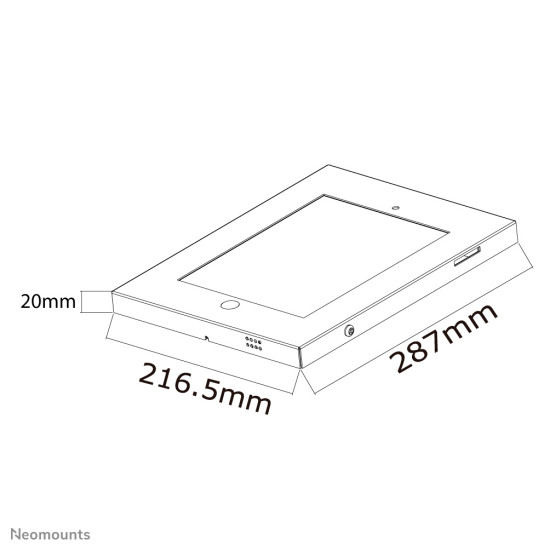 Neomounts IPAD2N-UN20BLACK Tablet wall mount 9.7" - lockable Neomounts IPAD2N-UN20BLACK Tablet wall mount 9.7" - lockable