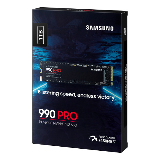SSD|SAMSUNG|990 PRO|1TB|M.2|PCIE|NVMe|MLC|Write speed 6900 MBytes/sec|Read speed 7450 MBytes/sec|2.3mm|TBW 600 TB|MTBF 1500000 hours|MZ-V9P1T0BW