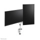 NEOMOUNTS SCREEN DESK MOUNT FOR TWO MONITORS, WHITE (CLAMP+GROMMET)