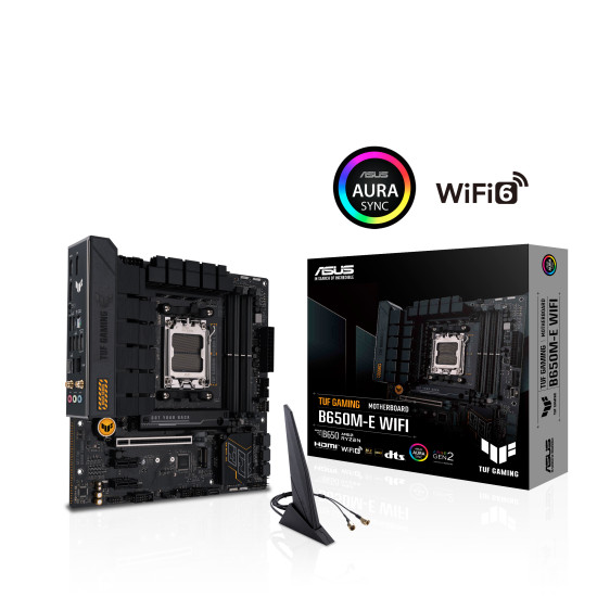 Mainboard|ASUS|AMD B650|SAM5|Micro-ATX|Memory DDR5|Memory slots 4|2xPCI-Express 4.0 1x|1xPCI-Express 4.0 16x|2xM.2|1xHDMI|2xDisplayPort|4xUSB 2.0|2xUSB 3.2|2xUSB-C|1xRJ45|3xAudio port|TUFGAMINGB650M-EWIFI Mainboard|ASUS|AMD B650|SAM5|Micro-ATX|Memory DDR5|Memory slots 4|2xPCI-Express 4.0 1x|1xPCI-Express 4.0 16x|2xM.2|1xHDMI|2xDisplayPort|4xUSB 2.0|2xUSB 3.2|2xUSB-C|1xRJ45|3xAudio port|TUFGAMINGB650M-EWIFI