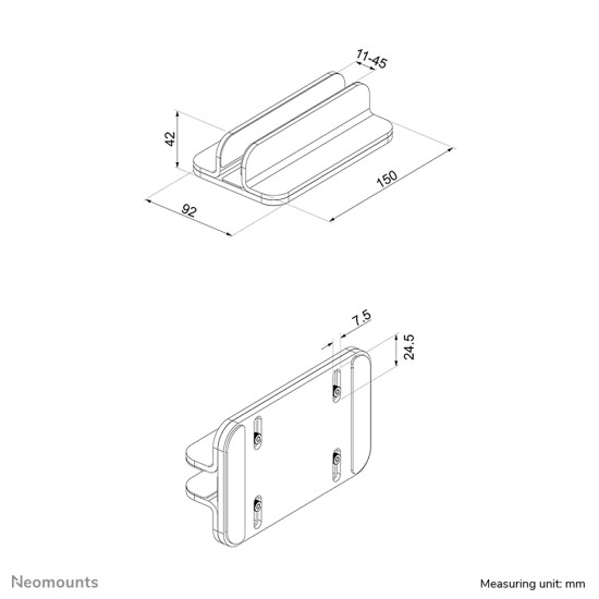 Neomounts NSLS300BLACK Laptop holder 11-17" - universal Neomounts NSLS300BLACK Laptop holder 11-17" - universal