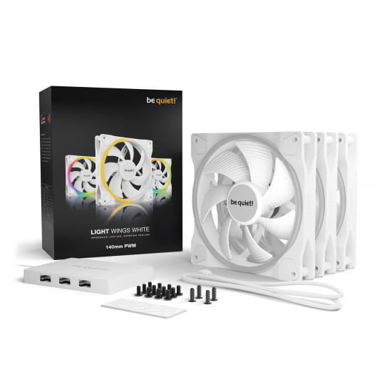 be quiet! Light Wings White | 140mm PWM Triple Pack Computer case Fan 14 cm 3 pc(s) be quiet! Light Wings White | 140mm PWM Triple Pack Computer case Fan 14 cm 3 pc(s)