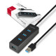 HUE-S2BL 4x USB 3.0 CHARGING hub w. 1.2m cable, power micro USB
