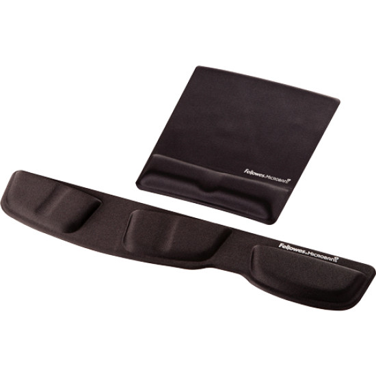 Fellowes Mouse Mat Wrist Support - Health-V Mouse Pad with Antibacterial Protection - Ergonomic Mouse Mat for Computer, Laptop, Home Office Use - Black Fellowes Mouse Mat Wrist Support - Health-V Mouse Pad with Antibacterial Protection - Ergonomic Mouse Mat for Computer, Laptop, Home Office Use - Black