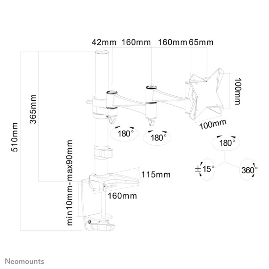 Neomounts FPMA-D1330WHITE Monitor arm 10-30" Neomounts FPMA-D1330WHITE Monitor arm 10-30"
