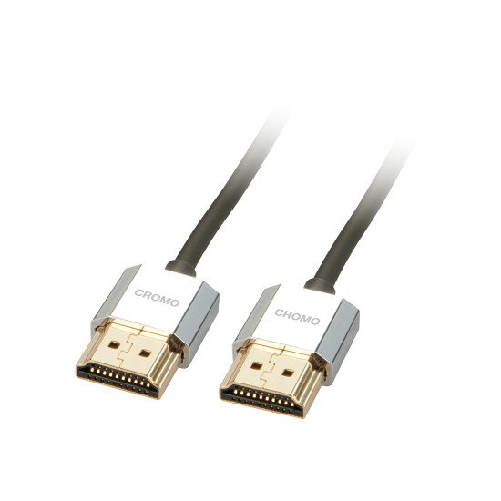 Lindy 0.5m CROMO Slim High Speed HDMI Cable with Ethernet Lindy 0.5m CROMO Slim High Speed HDMI Cable with Ethernet