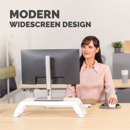 Fellowes Computer Monitor Stand with 3 Height Adjustments - Hana LT Monitor Riser - Ergonomic Adjustable Monitor Stand for Computers - Max Weight 22.6KG - White Fellowes Computer Monitor Stand with 3 Height Adjustments - Hana LT Monitor Riser - Ergonomic Adjustable Monitor Stand for Computers - Max Weight 22.6KG - White
