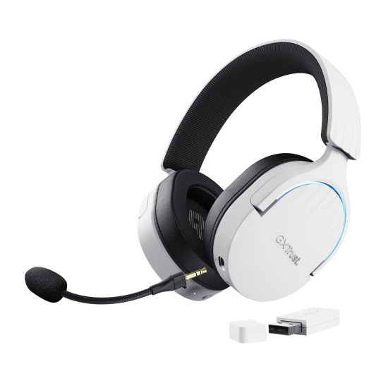 Trust GXT 491W FAYZO Headset Wired & Wireless Head-band Gaming USB Type-C Bluetooth Black, White Trust GXT 491W FAYZO Headset Wired & Wireless Head-band Gaming USB Type-C Bluetooth Black, White