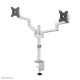 NEOMOUNTS SCREEN DESK MOUNT FOR TWO MONITORS, WHITE (CLAMP+GROMMET)