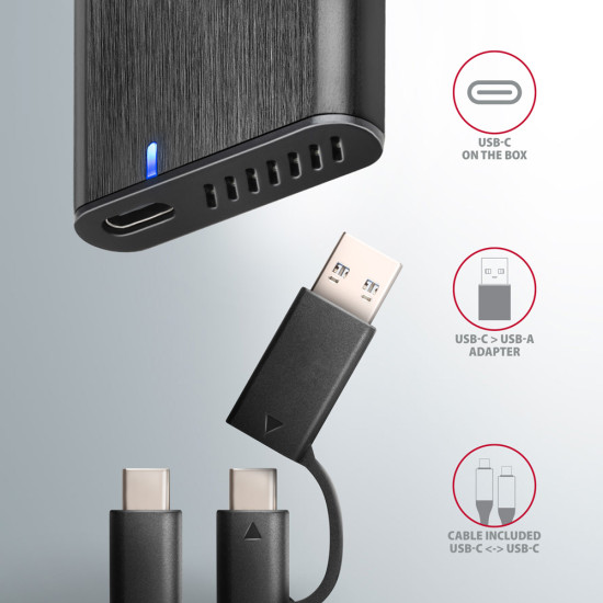 SSD ACC ENCLOSURE M.2 NVME/SATA USB-C EEM2-SB2 AXAGON SSD ACC ENCLOSURE M.2 NVME/SATA USB-C EEM2-SB2 AXAGON